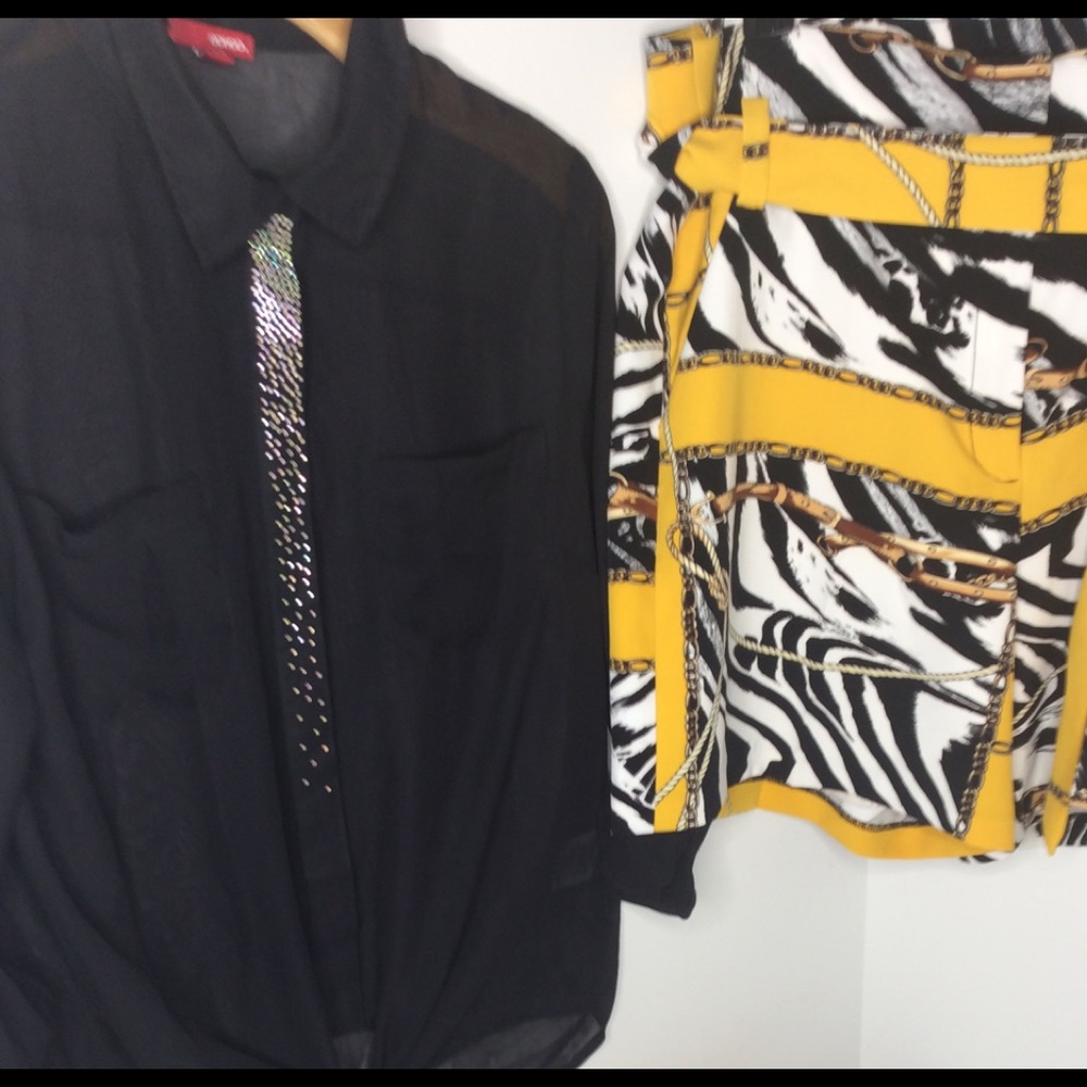 BONGO Black Button Down Shirt